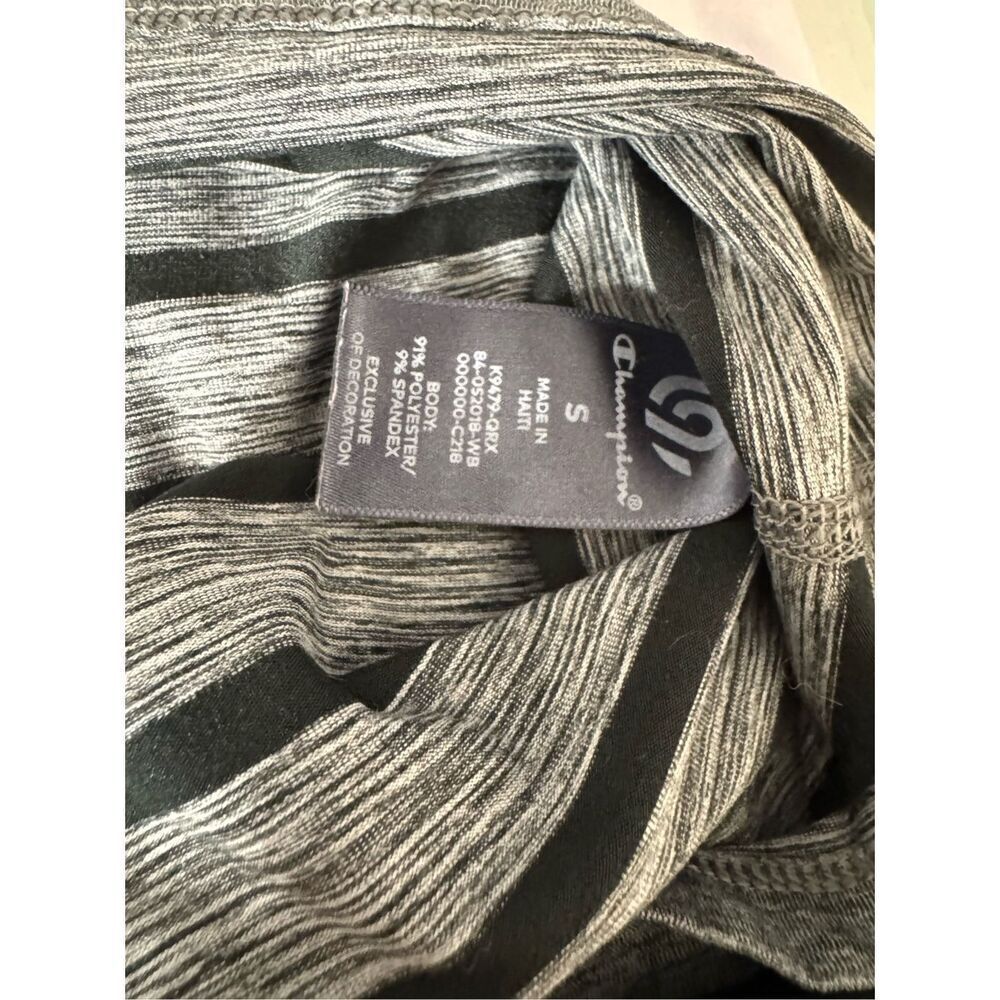 Champion Gray & Black Striped Racerback Tank Top Women’s Small Athletic Stretch - Picture 6 of 7